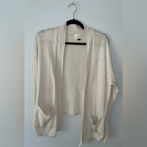 Cream Open-Front Sweater